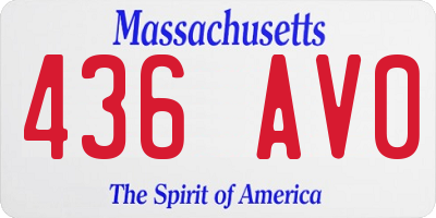 MA license plate 436AV0