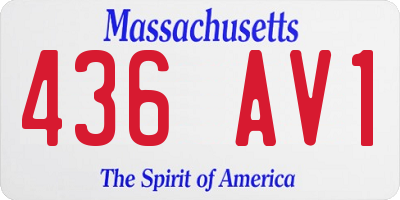 MA license plate 436AV1