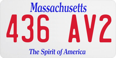 MA license plate 436AV2