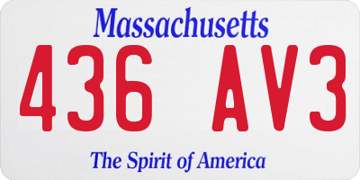 MA license plate 436AV3