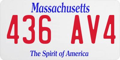 MA license plate 436AV4