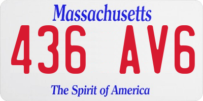 MA license plate 436AV6