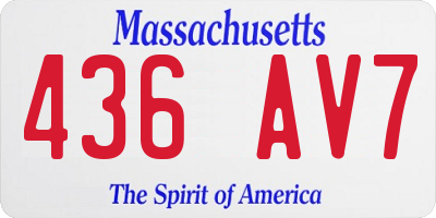 MA license plate 436AV7