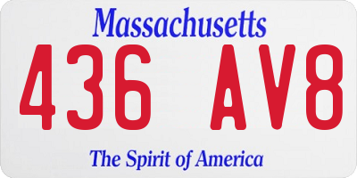 MA license plate 436AV8