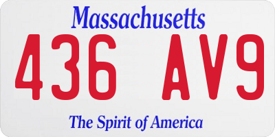 MA license plate 436AV9