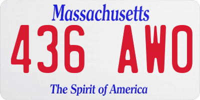 MA license plate 436AW0