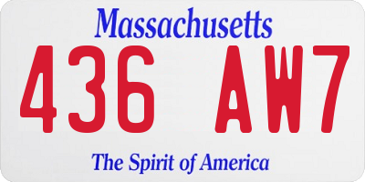 MA license plate 436AW7