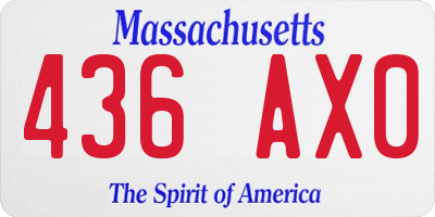 MA license plate 436AX0