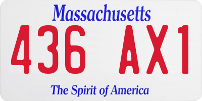 MA license plate 436AX1