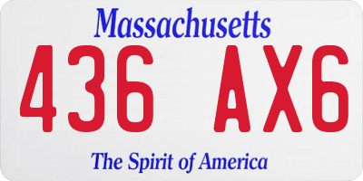 MA license plate 436AX6
