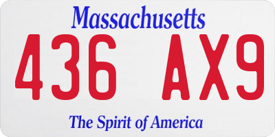 MA license plate 436AX9