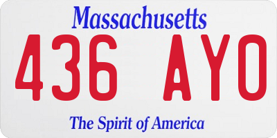 MA license plate 436AY0
