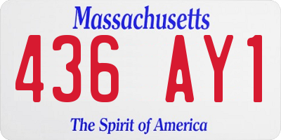 MA license plate 436AY1