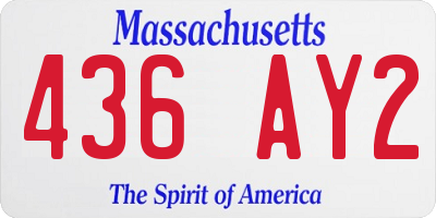 MA license plate 436AY2