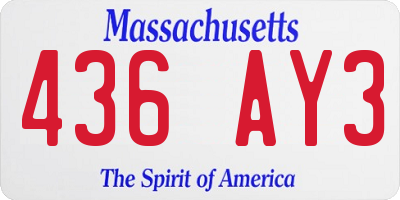 MA license plate 436AY3