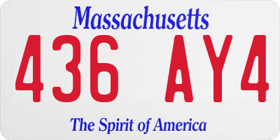 MA license plate 436AY4