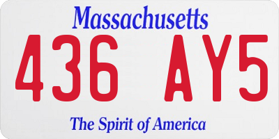 MA license plate 436AY5