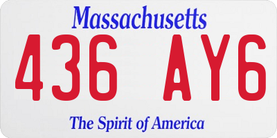MA license plate 436AY6