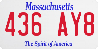 MA license plate 436AY8