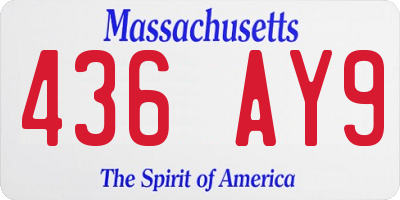 MA license plate 436AY9