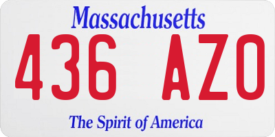 MA license plate 436AZ0