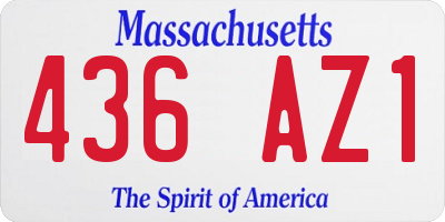MA license plate 436AZ1