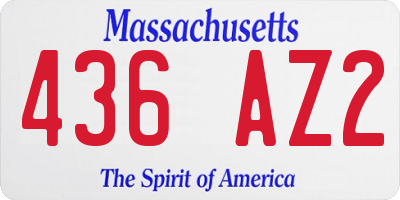 MA license plate 436AZ2