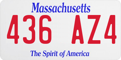 MA license plate 436AZ4