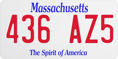 MA license plate 436AZ5
