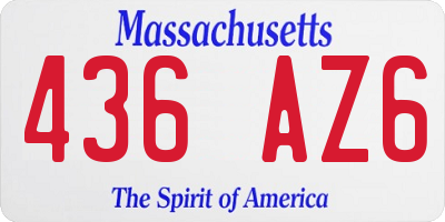 MA license plate 436AZ6