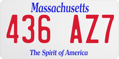 MA license plate 436AZ7