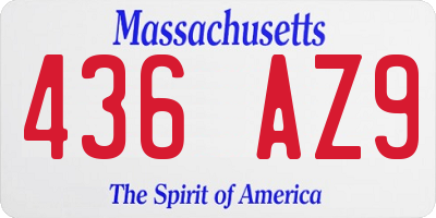 MA license plate 436AZ9