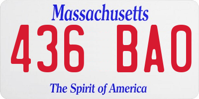 MA license plate 436BA0