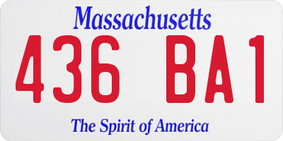 MA license plate 436BA1