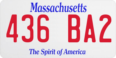 MA license plate 436BA2
