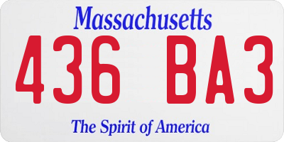 MA license plate 436BA3