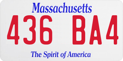 MA license plate 436BA4