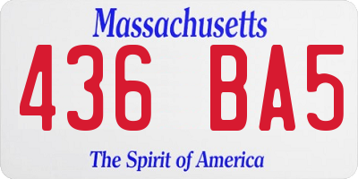 MA license plate 436BA5