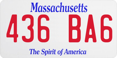 MA license plate 436BA6