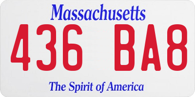 MA license plate 436BA8