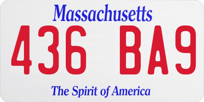 MA license plate 436BA9