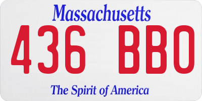 MA license plate 436BB0