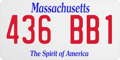 MA license plate 436BB1