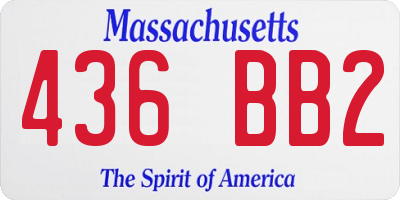 MA license plate 436BB2