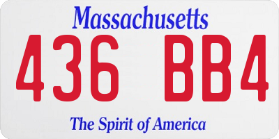 MA license plate 436BB4