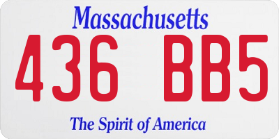 MA license plate 436BB5