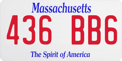 MA license plate 436BB6