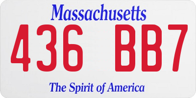 MA license plate 436BB7