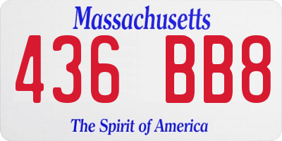 MA license plate 436BB8