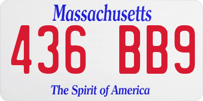 MA license plate 436BB9